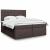 Pat box spring cu saltea, maro închis, 200x200 cm, textil GartenMobel Dekor