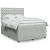 Pat box spring cu saltea, gri deschis, 160x200 cm, catifea GartenMobel Dekor