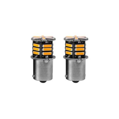 Set 2 becuri o faza T.N. BAU15S  21SMD 12V 300 lumen lumina galbena Cod: HH016 Automotive TrustedCars