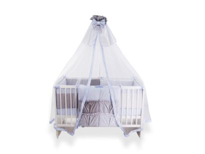 Lenjerie MyKids Dots Blue-Grey 11 Piese 120x60 cm GreatGoods Plaything