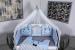 Lenjerie MyKids 11piese Figures gri-albastru cu baldachin 120x60 cm GreatGoods Plaything