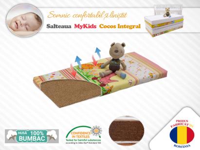 Saltea MyKids Fibra De Cocos Integral 120x60x10 Husa Bumbac Imprimat GreatGoods Plaything