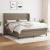 Pat box spring cu saltea, gri taupe, 160x200 cm material textil GartenMobel Dekor