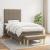 Pat box spring cu saltea, gri taupe, 80x200 cm, textil GartenMobel Dekor