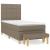 Pat box spring cu saltea, gri taupe, 80x200 cm, textil GartenMobel Dekor