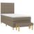 Pat box spring cu saltea, gri taupe, 80x200 cm, textil GartenMobel Dekor