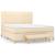 Pat box spring cu saltea, crem, 160x200 cm, material textil GartenMobel Dekor