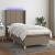 Pat cu arcuri, saltea și LED, gri taupe, 80x200 cm, textil GartenMobel Dekor