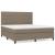 Pat box spring cu saltea, gri taupe, 160x200 cm material textil GartenMobel Dekor
