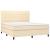 Pat box spring cu saltea, crem, 160x200 cm, material textil GartenMobel Dekor