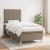 Pat box spring cu saltea, gri taupe, 80x200 cm, textil GartenMobel Dekor