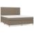 Pat box spring cu saltea, gri taupe, 160x200 cm material textil GartenMobel Dekor