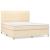 Pat box spring cu saltea, crem, 160x200 cm, material textil GartenMobel Dekor