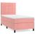 Pat box spring cu saltea, roz, 90x200 cm, catifea GartenMobel Dekor