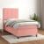 Pat box spring cu saltea, roz, 90x200 cm, catifea GartenMobel Dekor