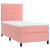 Pat box spring cu saltea, roz, 90x200 cm, catifea GartenMobel Dekor