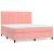 Pat box spring cu saltea, roz, 180x200 cm, catifea GartenMobel Dekor