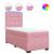 Pat box spring cu saltea, roz, 90x200 cm, catifea GartenMobel Dekor