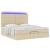 Cadru de pat otoman cu saltea crem 160x200cm stofa GartenMobel Dekor