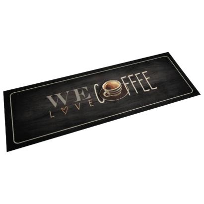 Covor de bucătărie lavabil, text Coffee, 60x180 cm, catifea GartenMobel Dekor