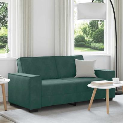 Canapea cu 2 locuri, verde închis, 140 cm, catifea GartenMobel Dekor