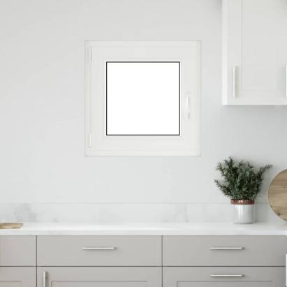 Fereastra de subsol „RISOR” 60x60 cm Rabatabil DIN Stânga Alb GartenMobel Dekor