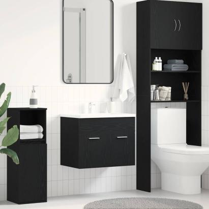 Dulap chiuvetă baie, stejar negru, 60x38,5x46cm, lemn prelucrat GartenMobel Dekor