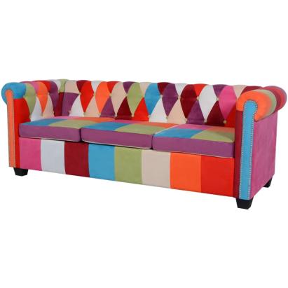 Canapea Chesterfield, cu 3 locuri, material textil GartenMobel Dekor
