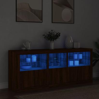Dulap cu lumini LED, stejar maro, 162x37x67 cm GartenMobel Dekor