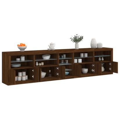 Dulap cu lumini LED, stejar maro, 283x37x67 cm GartenMobel Dekor