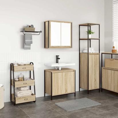 Set mobilier de baie, 2 piese, stejar sonoma, lemn prelucrat GartenMobel Dekor