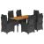 Set mobilier de grădină cu perne, 7 piese, negru, poliratan GartenMobel Dekor