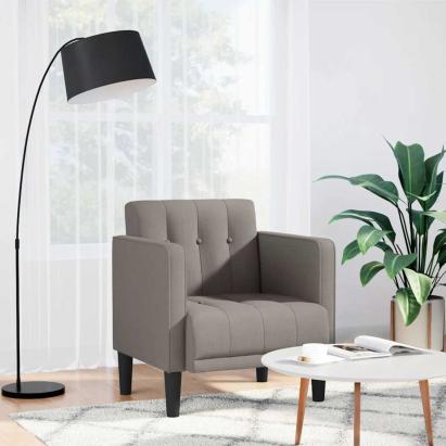 Canapea Scaun cu cotiere, gri taupe, 53 cm, textil GartenMobel Dekor