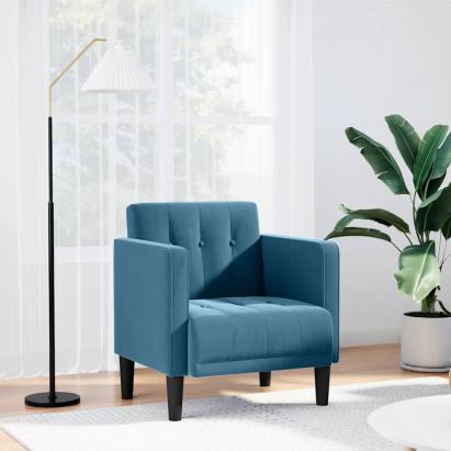 Canapea Scaun cu cotiere, albastru, 53 cm, catifea GartenMobel Dekor