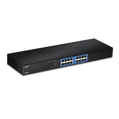 Switch GREENnet rack mount 16 porturi Gigabit - TRENDnet TEG-S16G SafetyGuard Surveillance