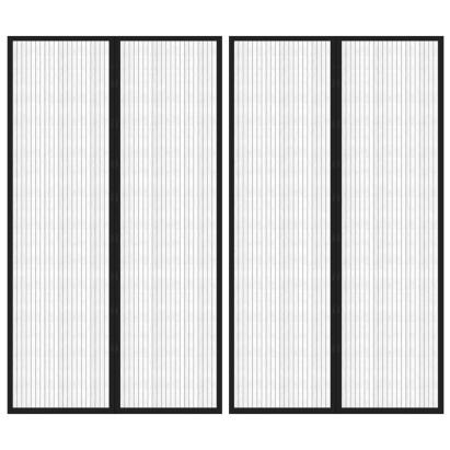 Perdele de ușă anti-insecte cu magnet, 2 buc., negru, 200x80 cm GartenMobel Dekor