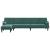 Canapea extensibilă în formă de L verde 260x140x70 cm catifea GartenMobel Dekor