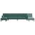 Canapea extensibilă în formă de L verde 260x140x70 cm catifea GartenMobel Dekor