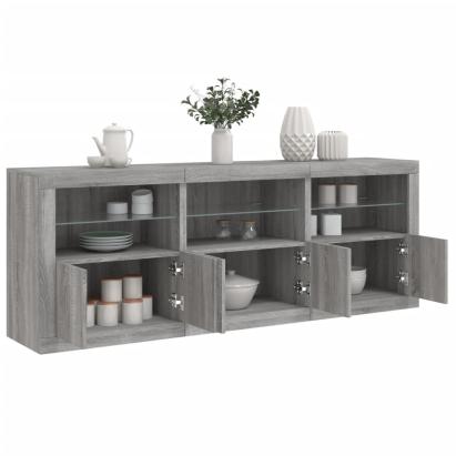 Dulap cu lumini LED, gri sonoma, 181,5x37x67 cm GartenMobel Dekor