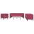 Set canapele Chesterfield perne rulou 3 piese roșu vin catifea GartenMobel Dekor