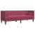 Set canapele Chesterfield perne rulou 3 piese roșu vin catifea GartenMobel Dekor