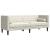 Set canapele Chesterfield cu perne rulou 3 piese, crem, catifea GartenMobel Dekor