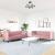 Set canapele Chesterfield cu perne rulou, 2 piese, roz, catifea GartenMobel Dekor