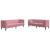 Set canapele Chesterfield cu perne rulou, 2 piese, roz, catifea GartenMobel Dekor