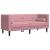 Set canapele Chesterfield cu perne rulou, 2 piese, roz, catifea GartenMobel Dekor