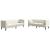 Set canapele Chesterfield cu perne rulou 2 piese, crem, catifea GartenMobel Dekor