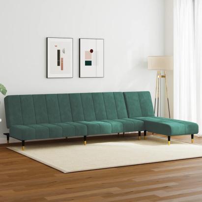 Set canapele, 2 piese, verde închis, catifea GartenMobel Dekor
