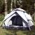 Cort de camping 4 persoane, alb opac, setare rapidă, țesătură GartenMobel Dekor