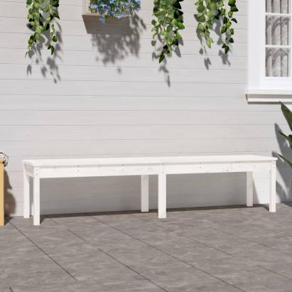 Bancă grădină 2 locuri, alb, 203,5x44x45 cm, lemn masiv de pin GartenMobel Dekor
