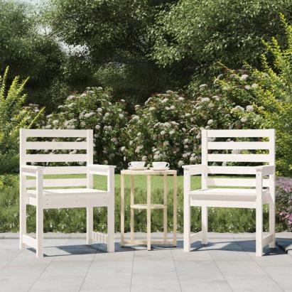 Scaune de grădină, 2 buc., alb, 60x48x91 cm, lemn masiv pin GartenMobel Dekor